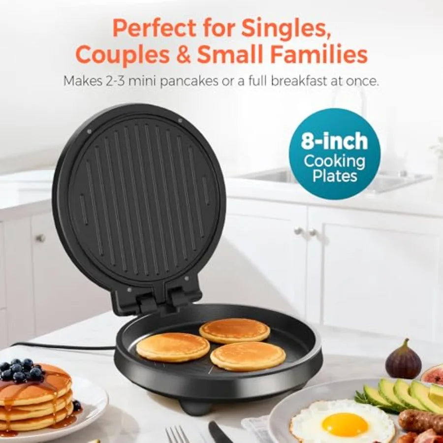 3-In-1 Electric Griddle Panini Press With Nonstick Plates