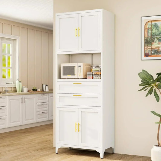 Guangbai Kitchen Pantry Cabinet With 2 Drawers And Shelves