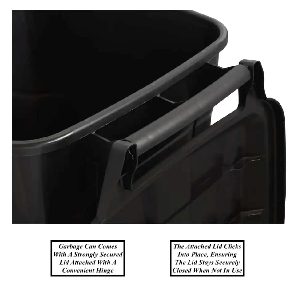 XMSJ Two Pack Heavy Duty Plastic Trash Cans With Lid