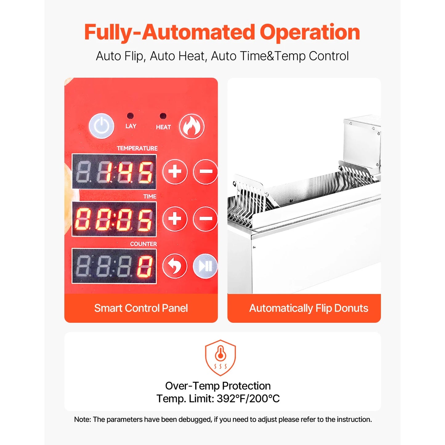 SucceBuy Commercial Automatic Donuts Machine With 3 Molds Auto Counting