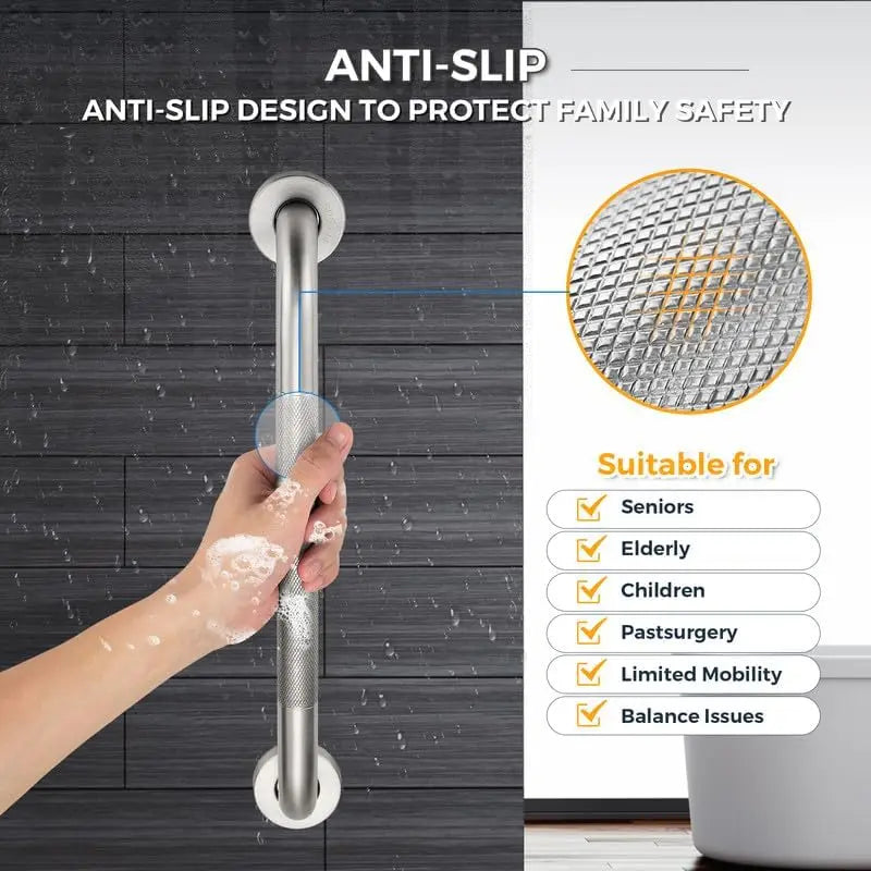2-Pack Stainless Steel Shower Grab Bars For Elderly Safety