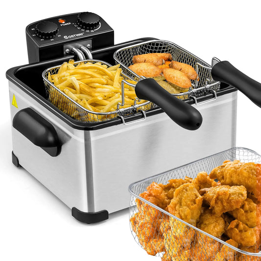 HAOYUNMAH Deep Fryer 5.3 Qt 1700W Stainless Basket Plus