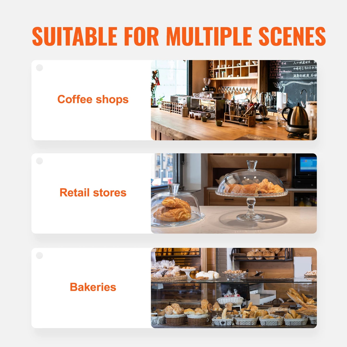 VEVOR Pastry Display Case Acrylic Countertop Bakery Display