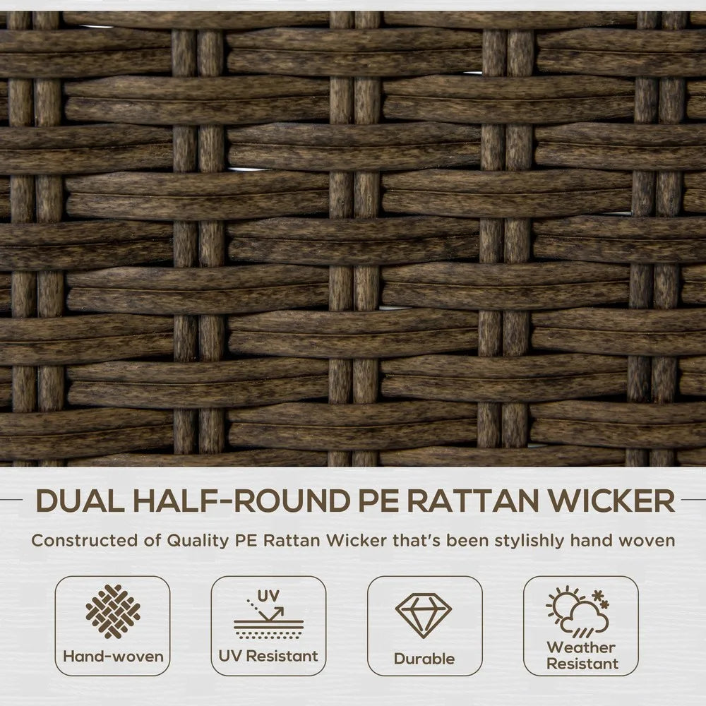 Outdoor Wicker Patio Furniture Set With Table And Cushioned Seats