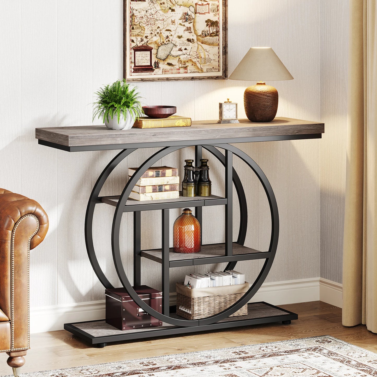 Tribesigns Four Tier Console Table For Entryway With Storage