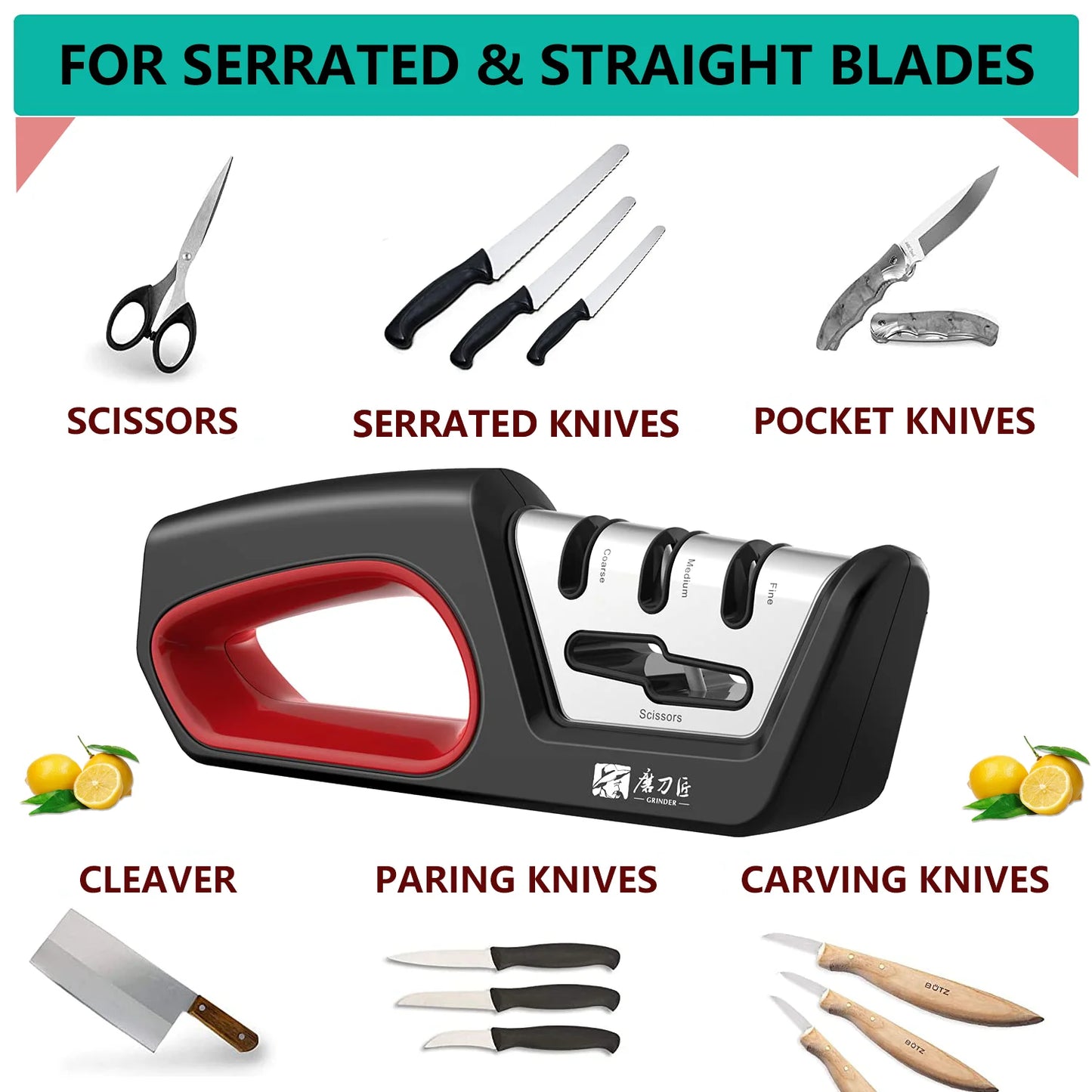 TAIDEA Four In One Sharpener For Serrated Knives And Scissors