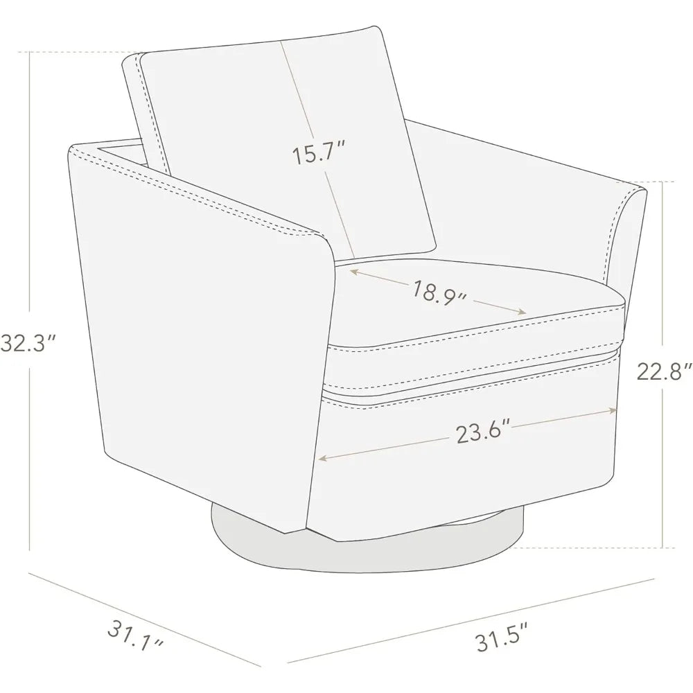 MKDK Swivel Accent Chairs Modern Performance Fabric