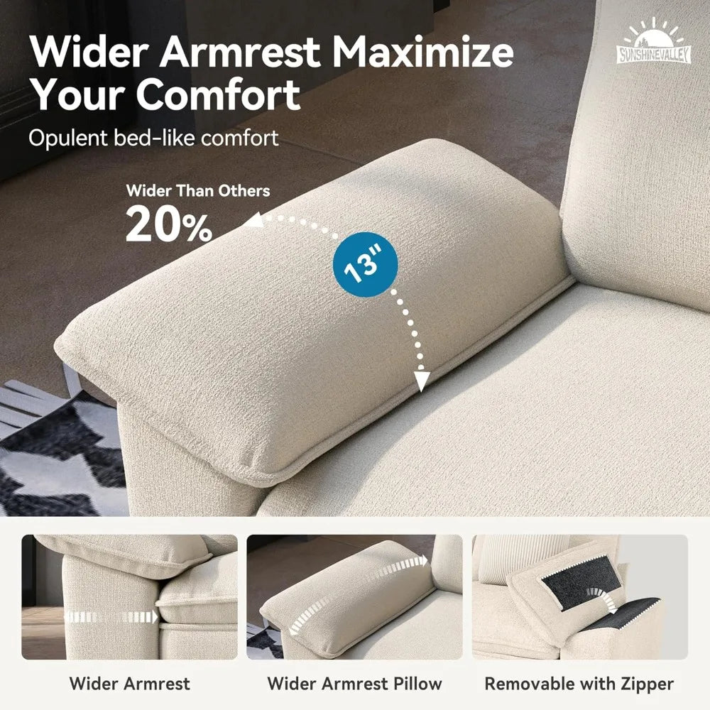 XIAOLANG L Shaped Modular Cloud Couch Upholstered Sectional