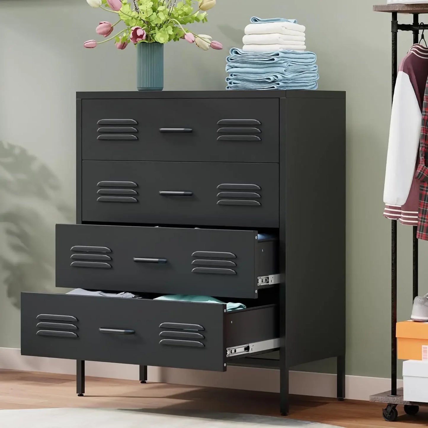 Dafify 4 Drawer Dresser For Bedroom Modern Metal Chest