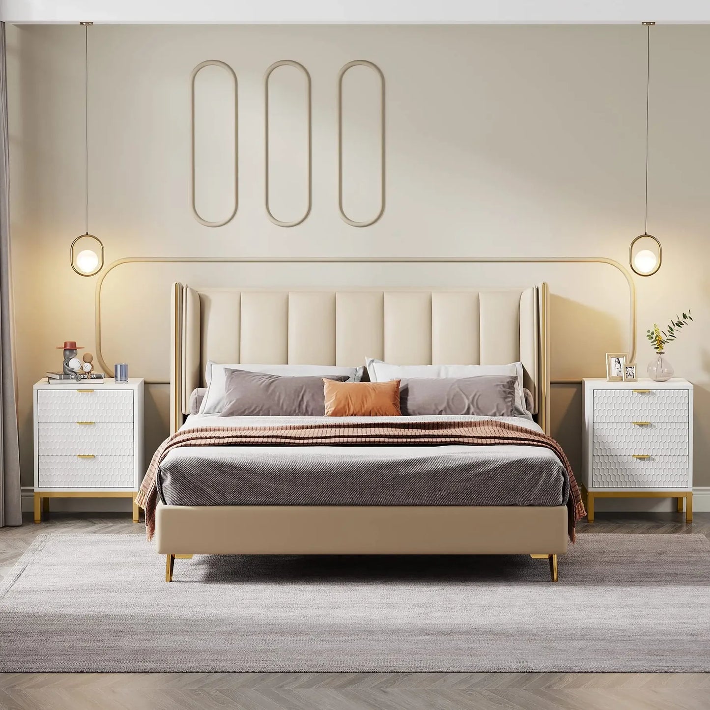 Tribesigns Modern Nightstand With 3 Drawers Bedroom Storage