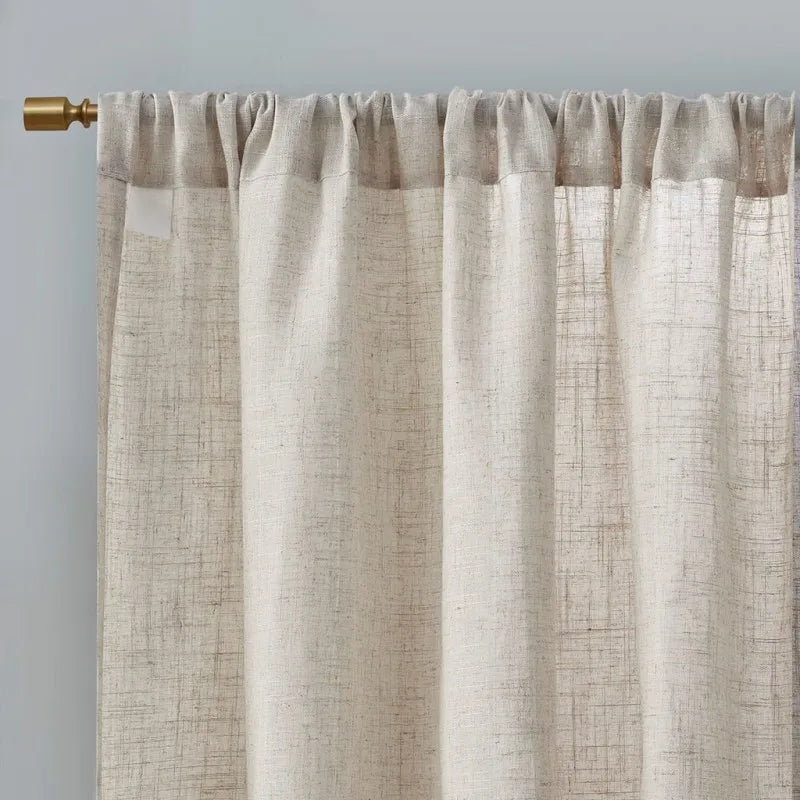 Hign Concerned Linen Blend Light Filtering Curtain Panels