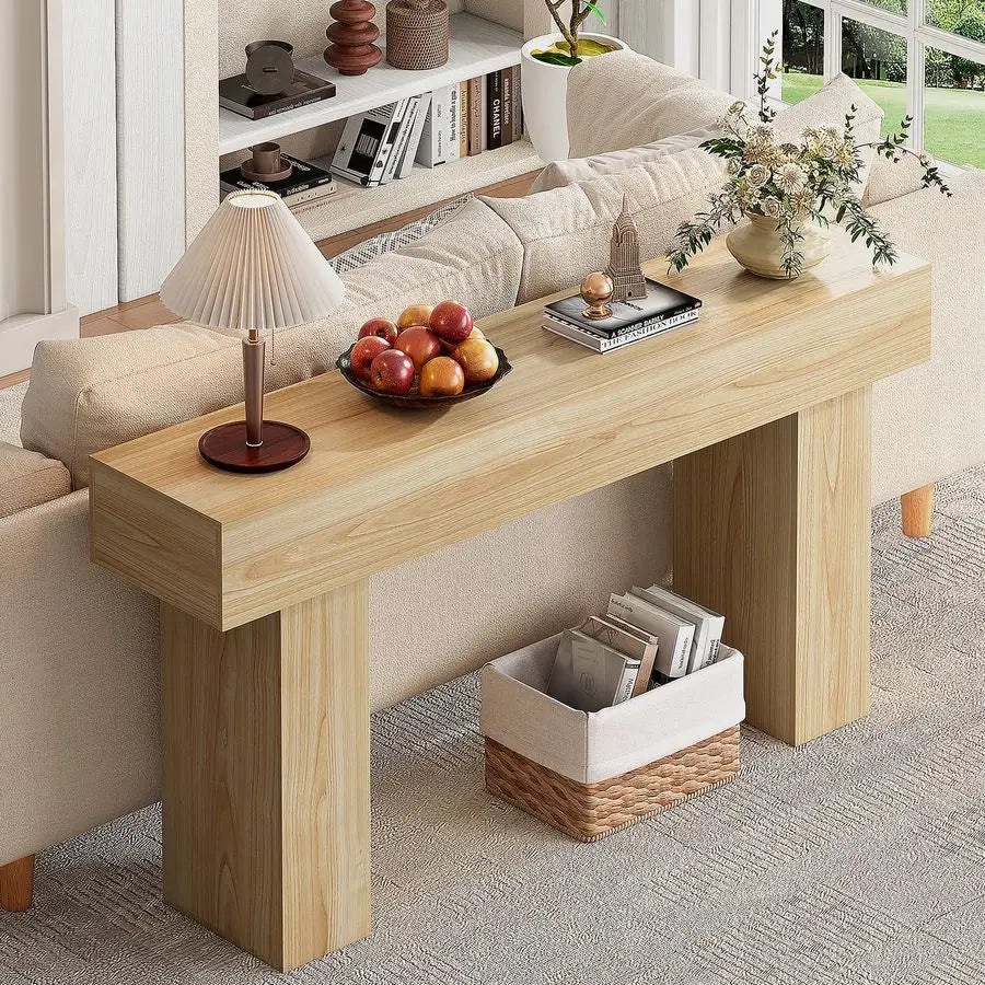 XMSJ Farmhouse Console Table For Entryway With Narrow Design