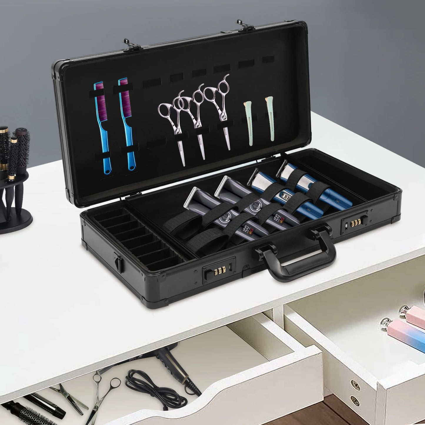 Bymaocar Barber Travel Organizer Case For Scissors Clippers