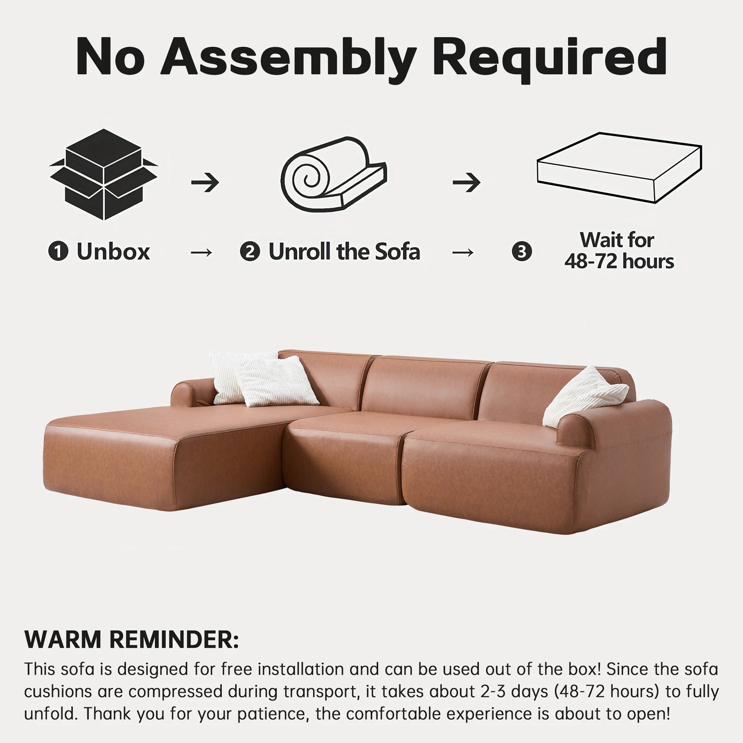 L Shaped Modular Leather Sofa For Large Family Spaces