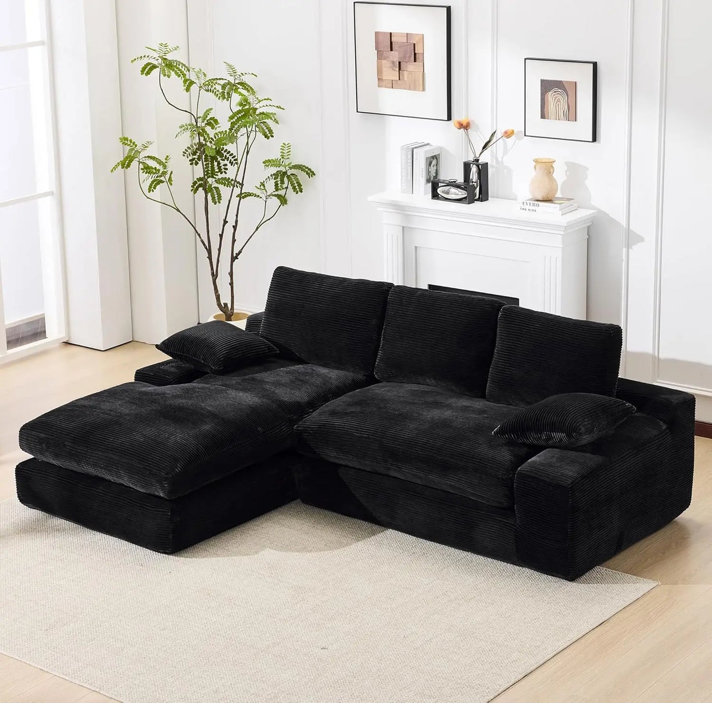 Cloud Modular Corduroy Sectional Sofa With Chaise LShaped