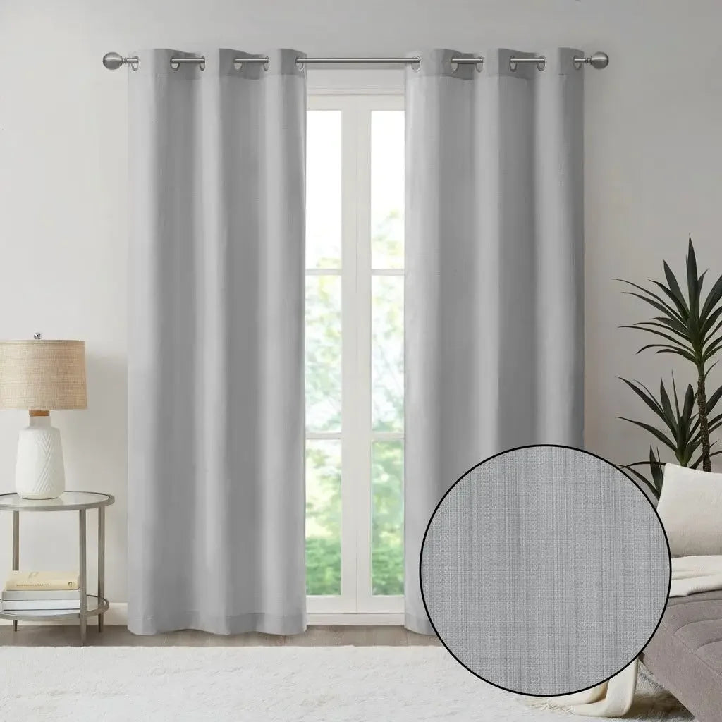 Madison Park Galen Basketweave Room Darkening Curtains