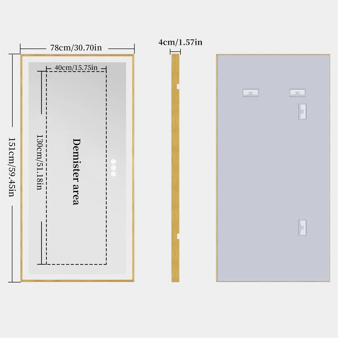 LUVODI Fogless Bathroom Mirror Smart Touch Illumination