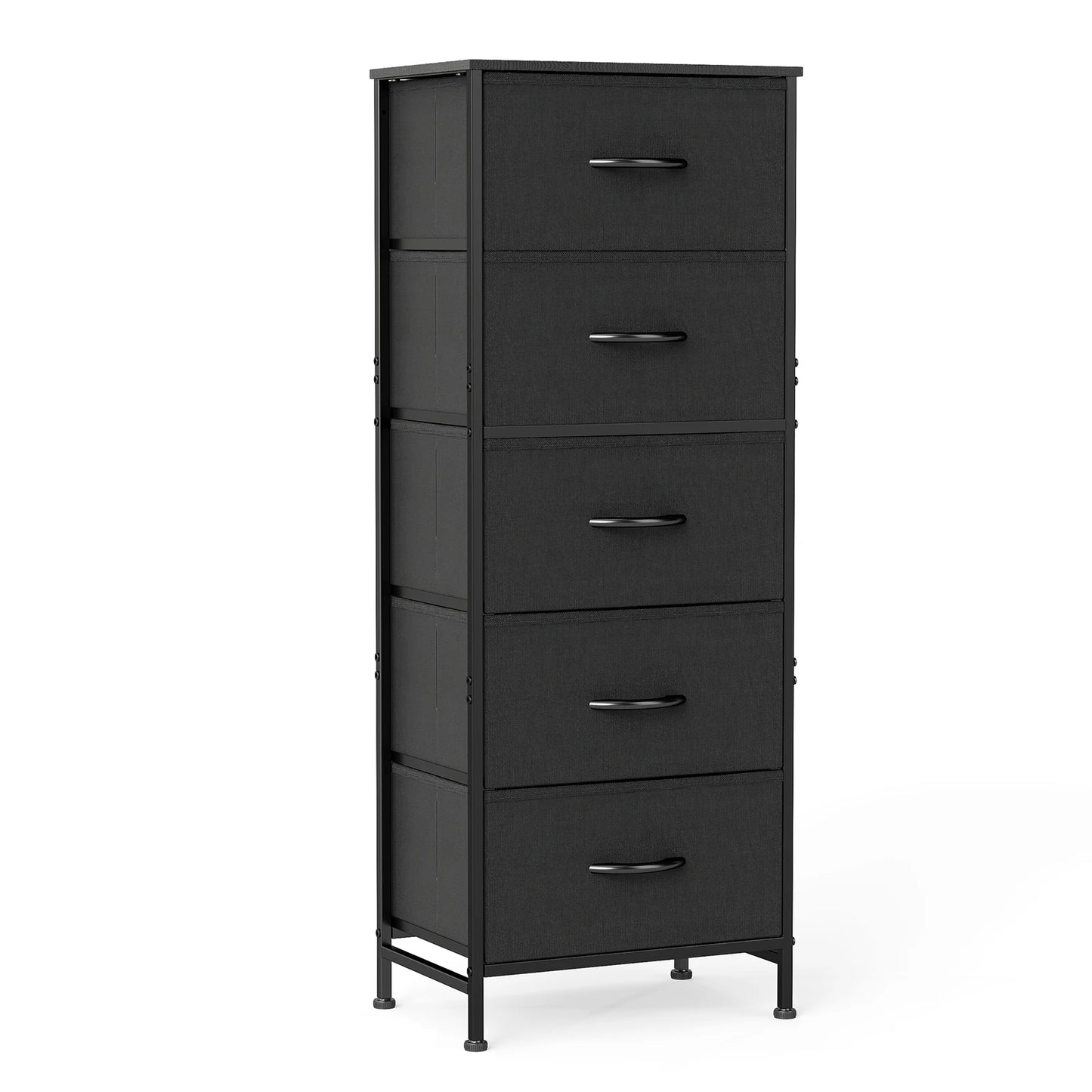 JHK Bedroom Dresser With Five Fabric Drawers Nightstand And Wardrobe
