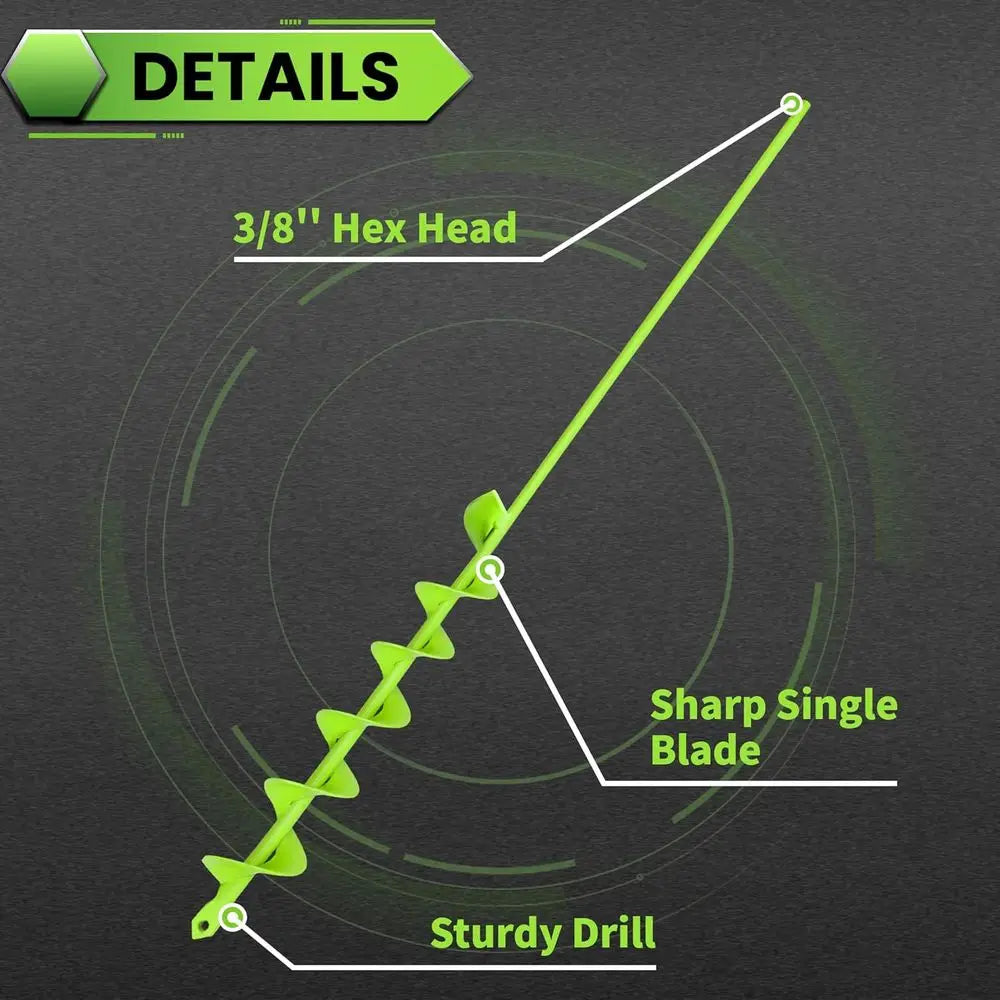 Heavy Duty Garden Auger Drill Bit Spiral Bulb Planter Tool Hex Drive
