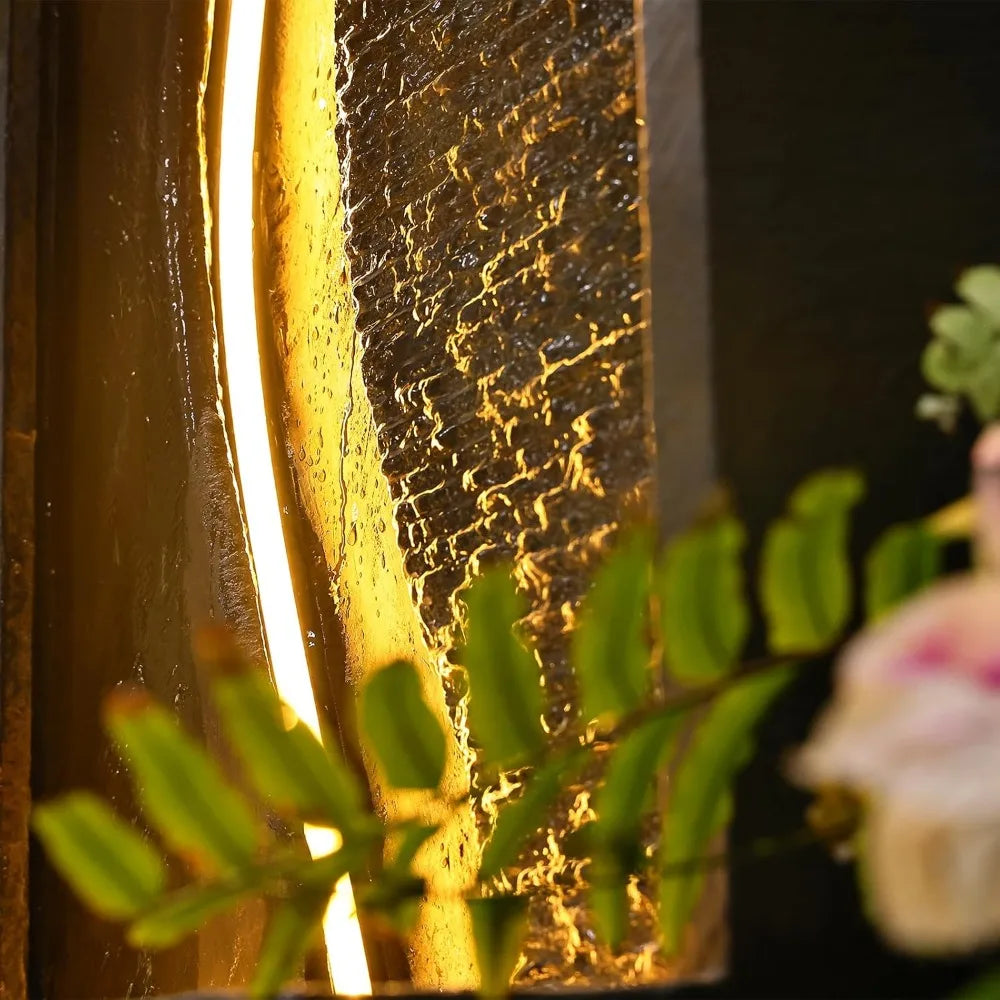 Tankana Outdoor Cube Fountain With LED Lights For Patio