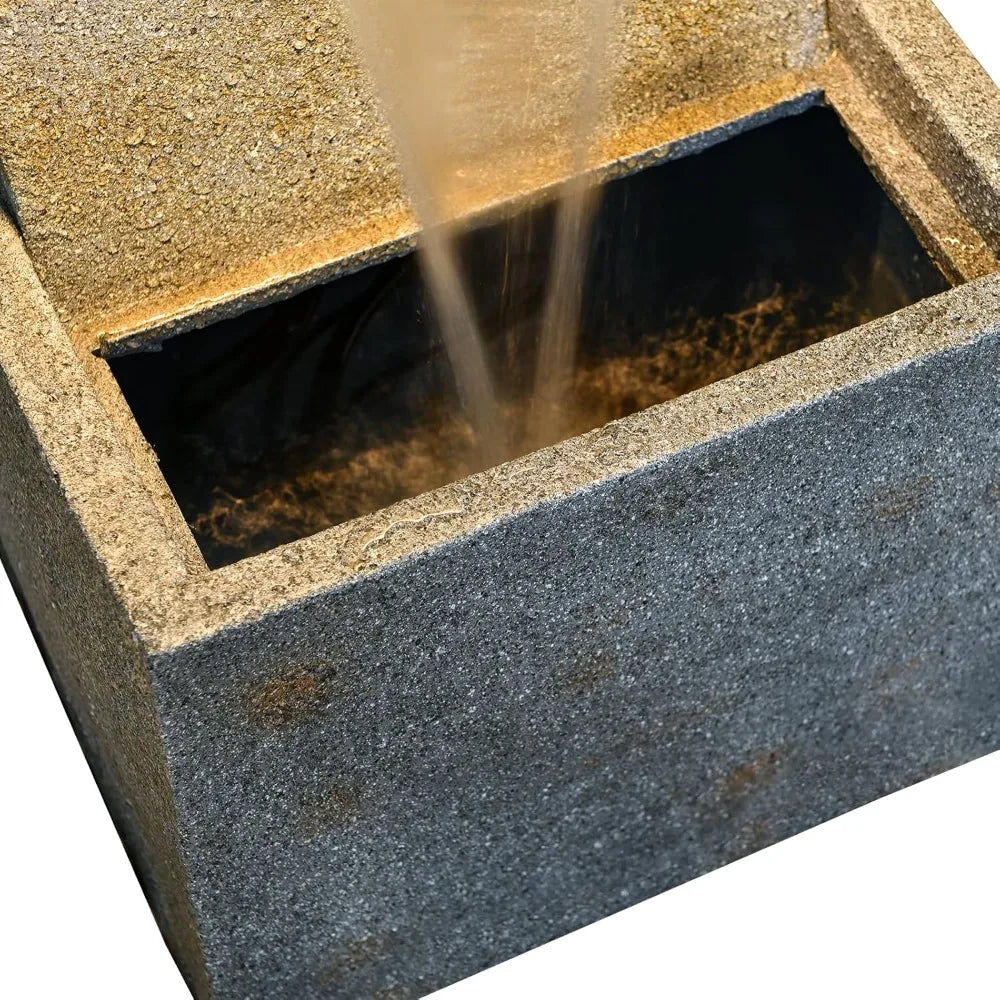 Desgmomy Cascading Stone Waterfall Fountain With LED