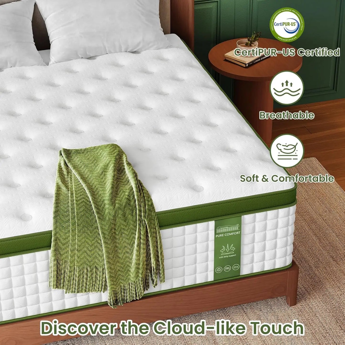BedStory Hybrid Mattress Gel Memory Foam And Pocket Springs For Pressure Relief