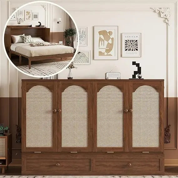 RBXC Murphy Bed Cabinet With USB Charging Station And Storage