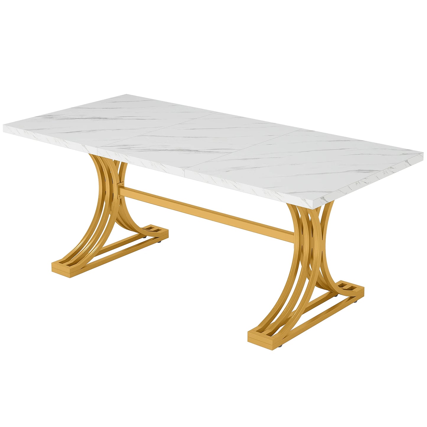 Tribesigns Dining Table For 4 To 6 Modern Faux Marble