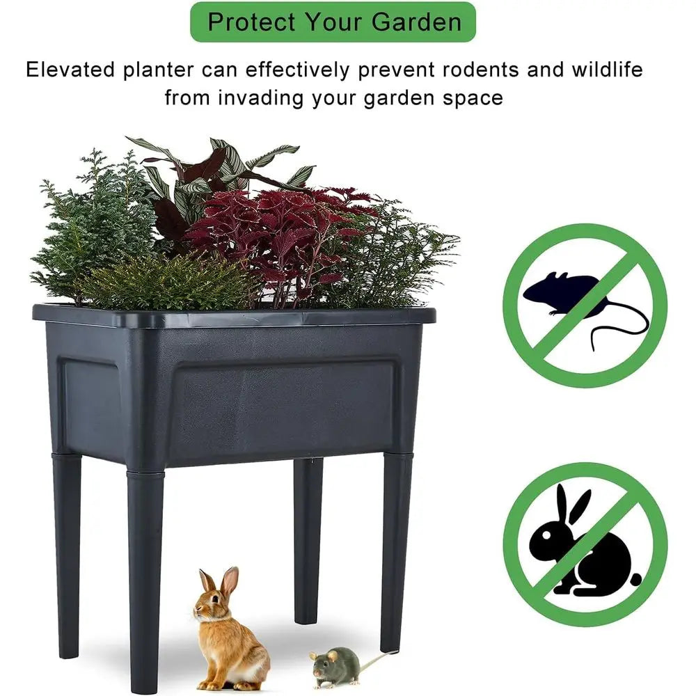 Plastic Elevated Garden Beds For Flowers Veggies And Herbs Outdoor