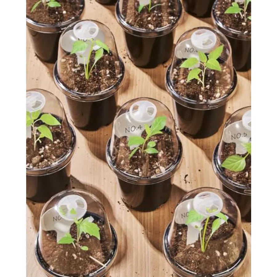 Nursery Pots for Plants Seedling Kit With Humidity Domes and Drainage Holes