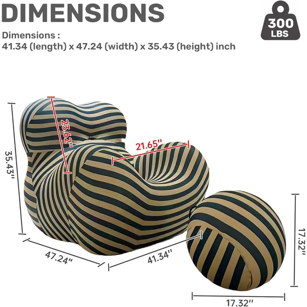 Big Boss Striped Compression Sofa No Assembly Breathable