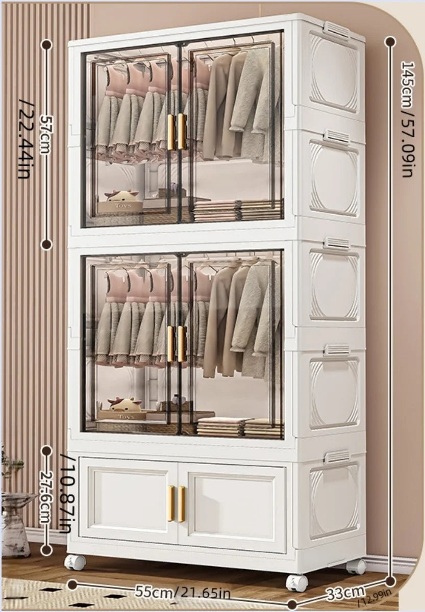 NONECN Foldable Plastic Storage Box For Bedroom Closet