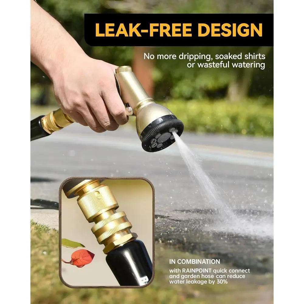Garden Hose Nozzle With 9 Spray Settings Heavy Duty Metal
