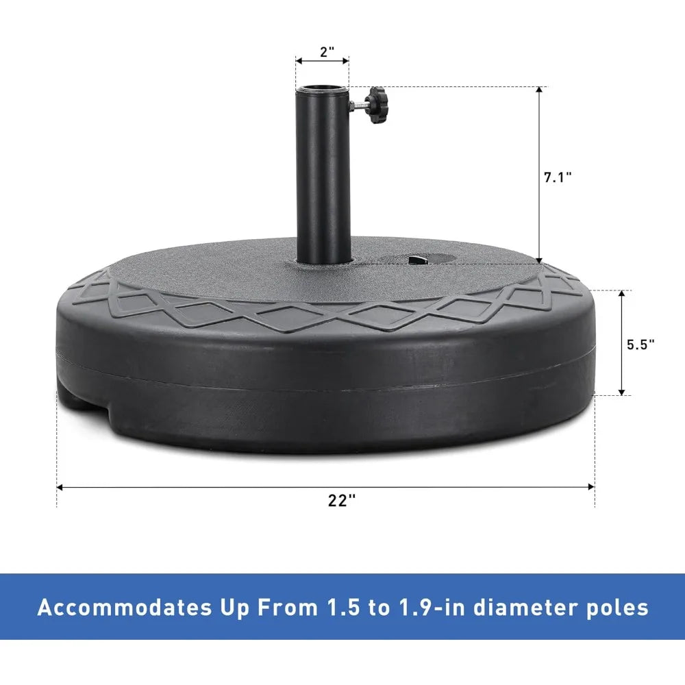 13 FT Rectangular Patio Umbrella and Matching Base with 36 Solar Powered LED Lights Ultimate Sun Protection