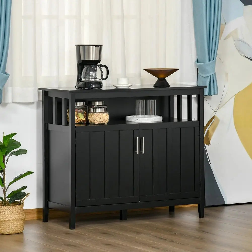 Sideboard Buffet Cabinet With Adjustable Shelves And Console Table