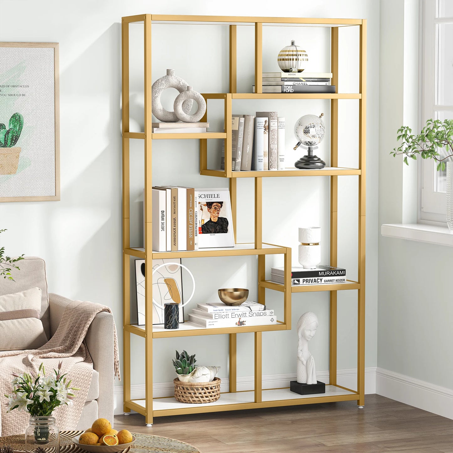 Tribesigns 5 Tier Etagere Bookcase Modern Open Shelves