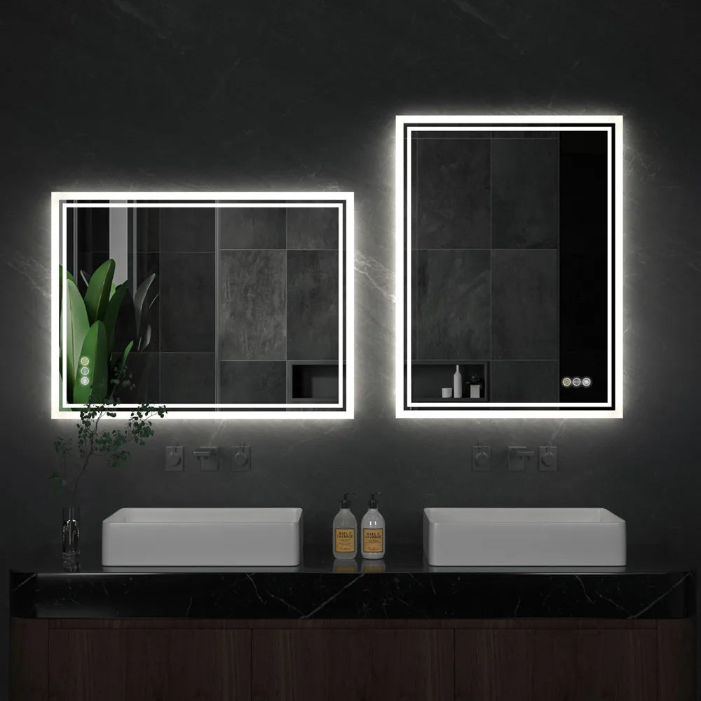 LUVODI LED Backlit Frameless Dimmable Defog Bathroom Mirror