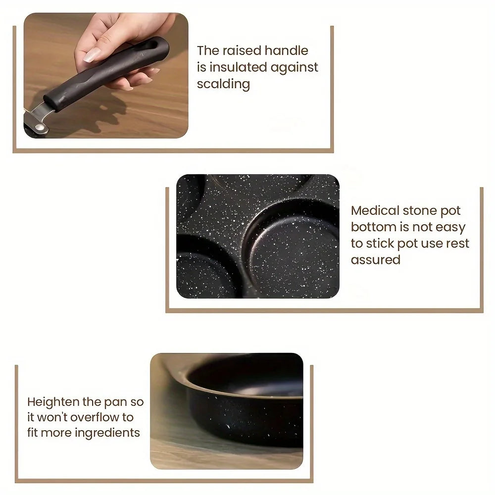 Nonstick Four Compartment Omelette Pan For Pancakes Induction And Gas