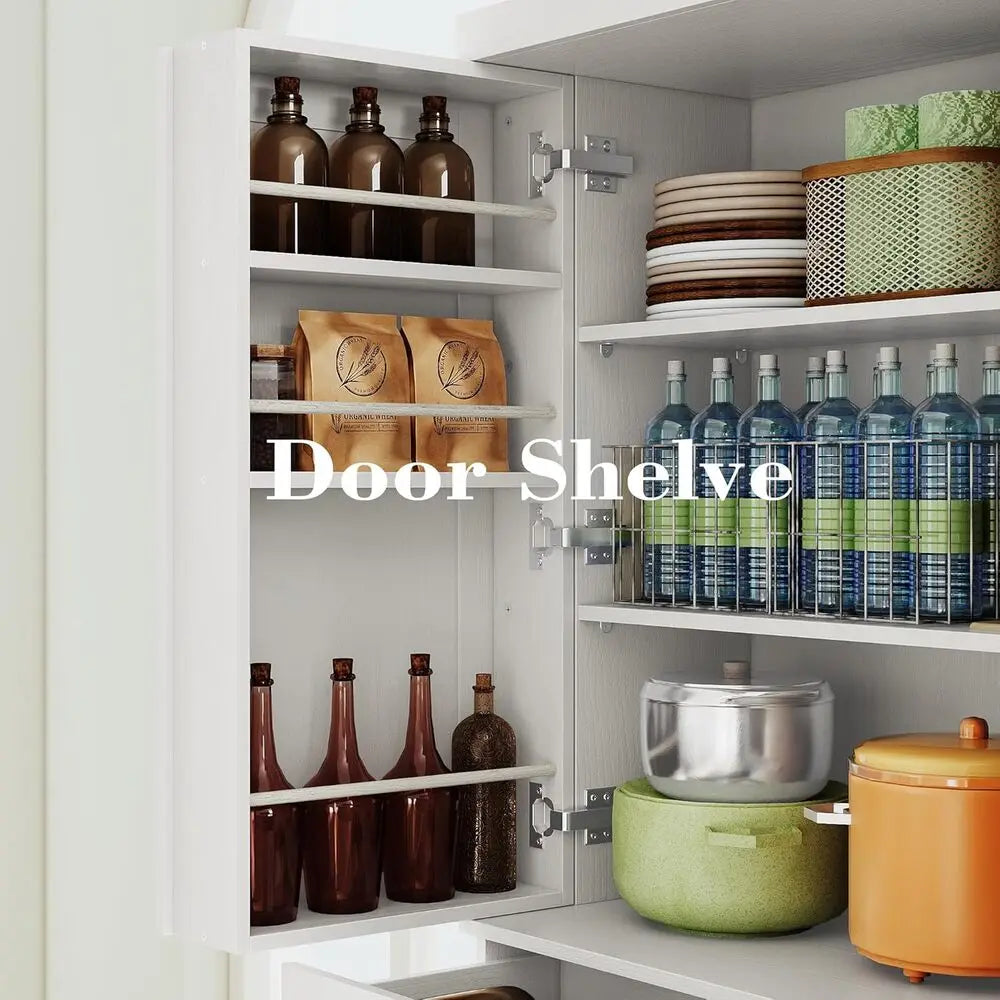 IRONCK Kitchen Pantry Cabinet Freestanding Cupboard With Drawer And Shelves