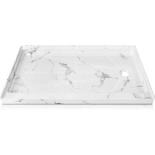 60 in L X 30" W Shower Base, Single Threshold, Right Drain with Slip Resistant Textured Surface, Shower Base