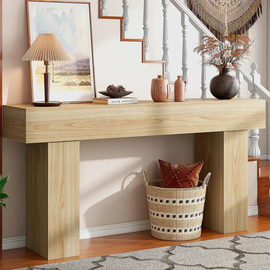 XMSJ Farmhouse Console Table For Entryway With Narrow Design