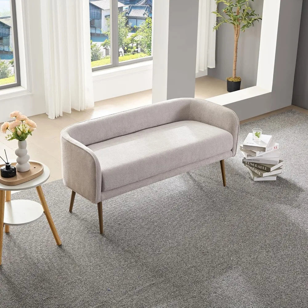 Angduo Bedroom Bench With Low Back Inside Metal Frame