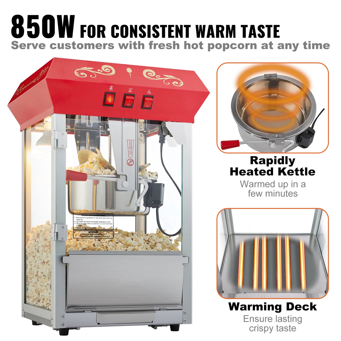 SucceBuy Electric Popcorn Maker for Commercial Use Unit