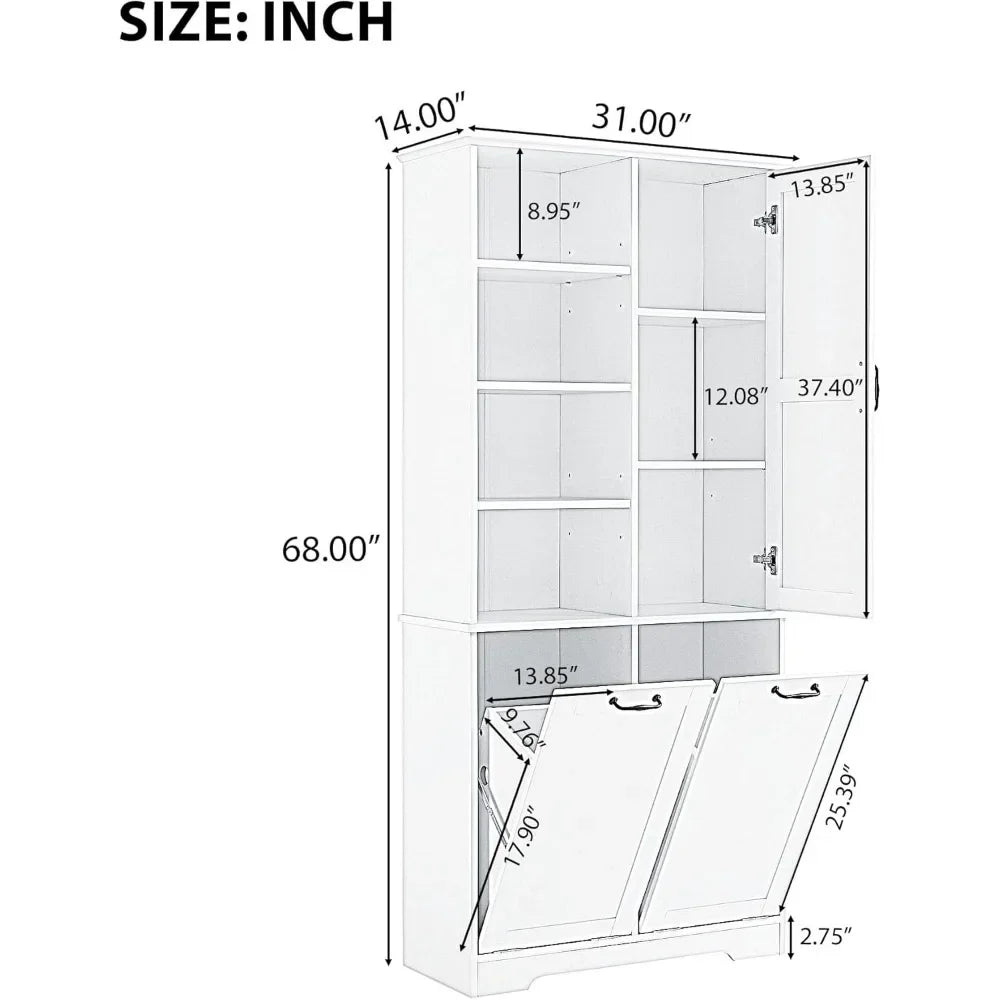 Hign-concerned Storage Cabinet With Laundry Hamper