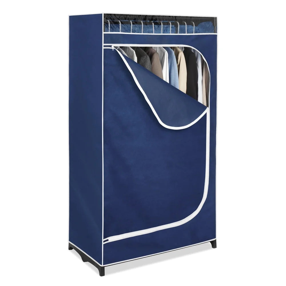 XMSJ Freestanding Clothes Closet Organizer With Fabric Cover