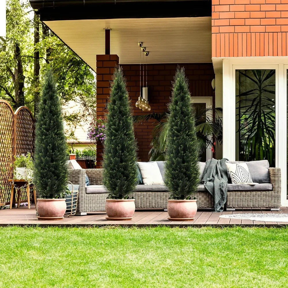 Eve 2 Pack Artificial Cedar Topiary Trees Outdoor Decor