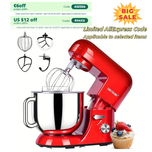 Cheftronic Stand Mixer 650W Tilt-Head Electric Kitchen Mixer