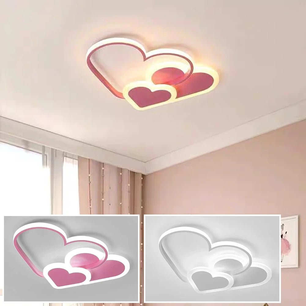 Modern Minimalist Heart LED Ceiling Light For Kids Room