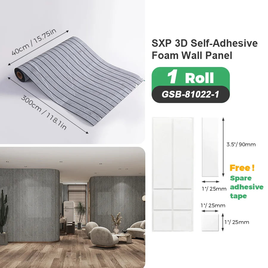 1 Roll Self-Adhesive Grid Wall Sticker SXP Wallpaper Sticker 15.75x118.11inch(12.91 Sq.Ft) Peel and Stick, Suitable for any room