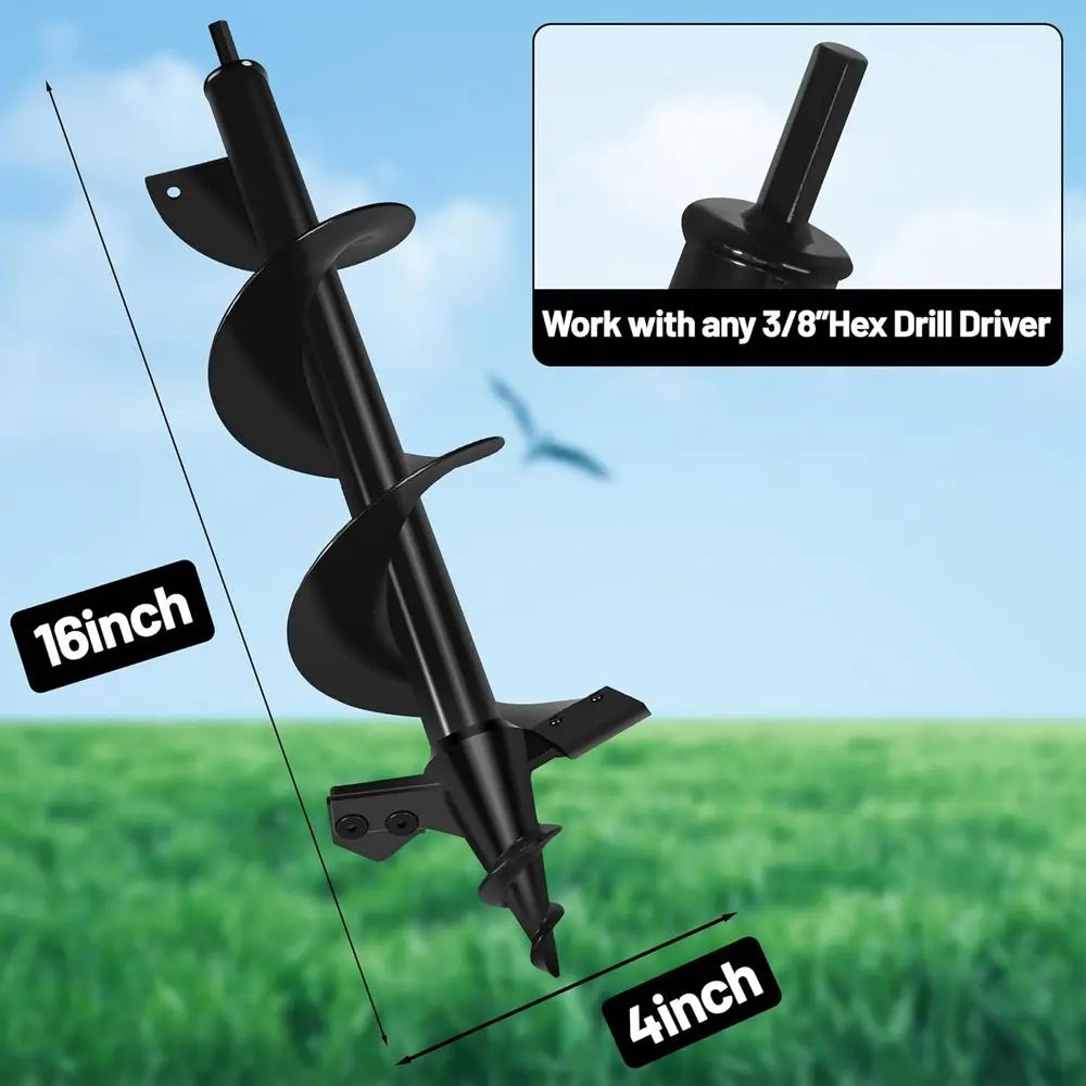 Post Hole Auger Drill Bit For Garden 101 Millimeters Spiral Blade Heavy Duty